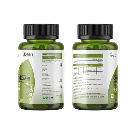 Veg Maxx™ Algal DHA (Vegetarian Omega-3) – 1000mg | Pure Brain & Heart Fuel