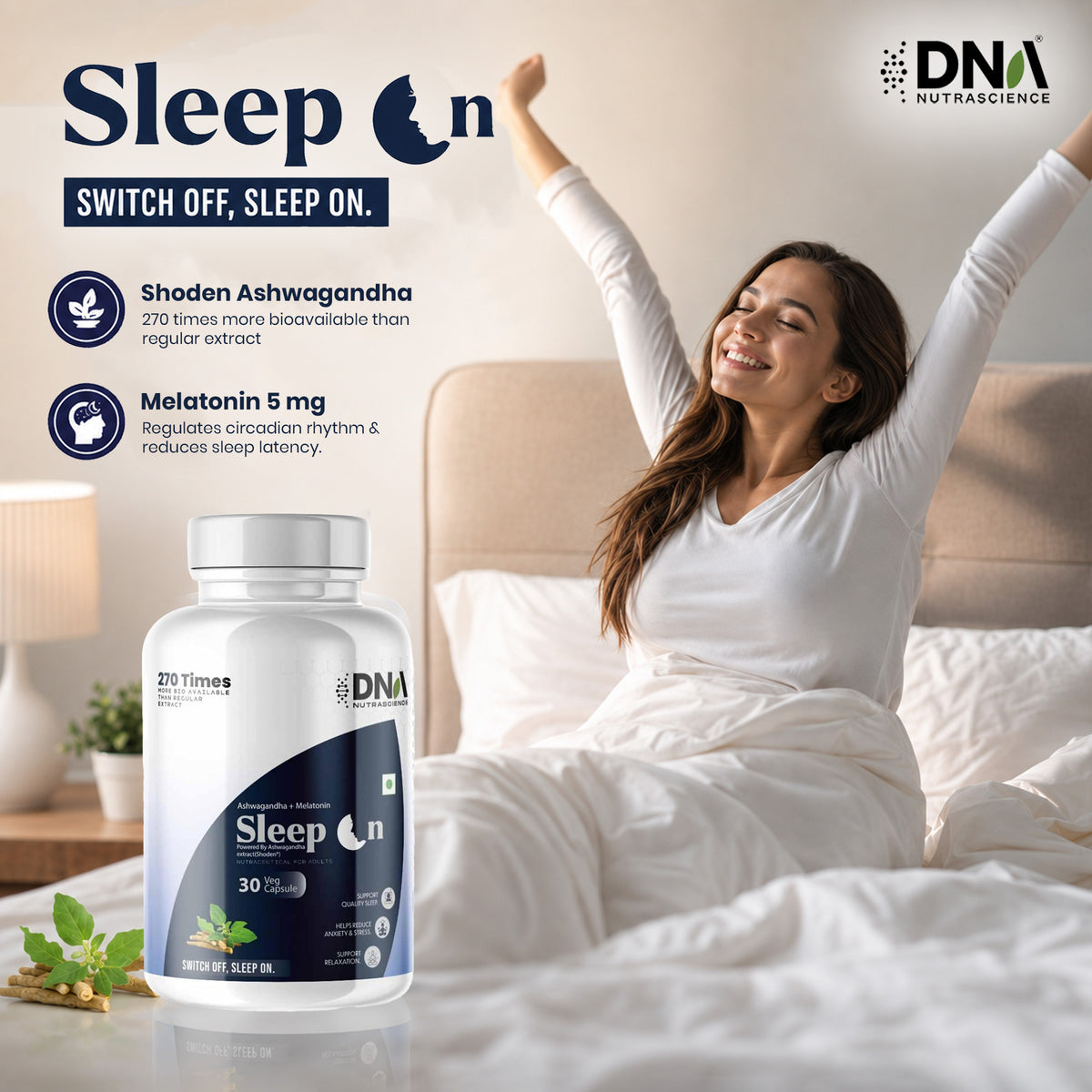 Sleep On – Shoden® Ashwagandha + Melatonin | Deep Sleep & Stress Relief