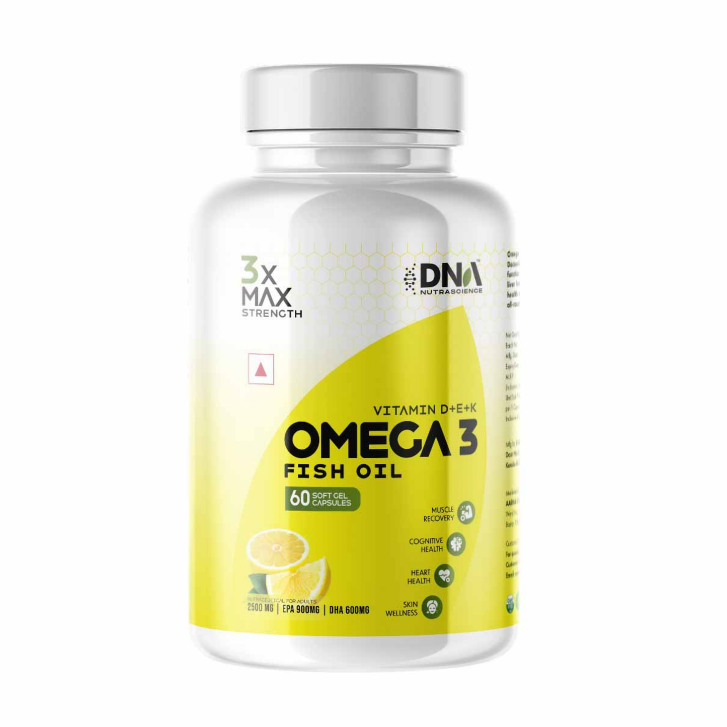 Omega 3 Fish Oil – 3x Max Strength | 1500mg EPA+DHA with Aloe Vera, Vit D3 & K2