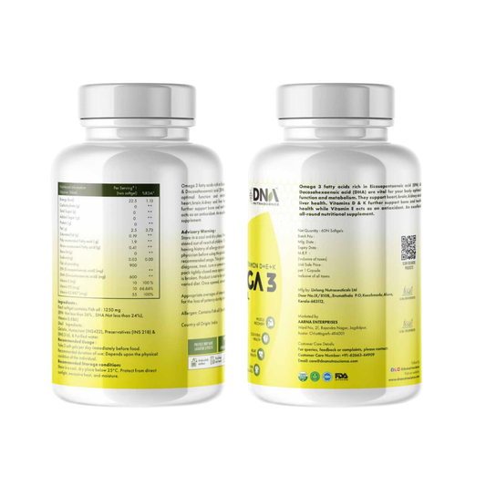 Omega 3 Fish Oil – 3x Max Strength | 1500mg EPA+DHA with Aloe Vera, Vit D3 & K2