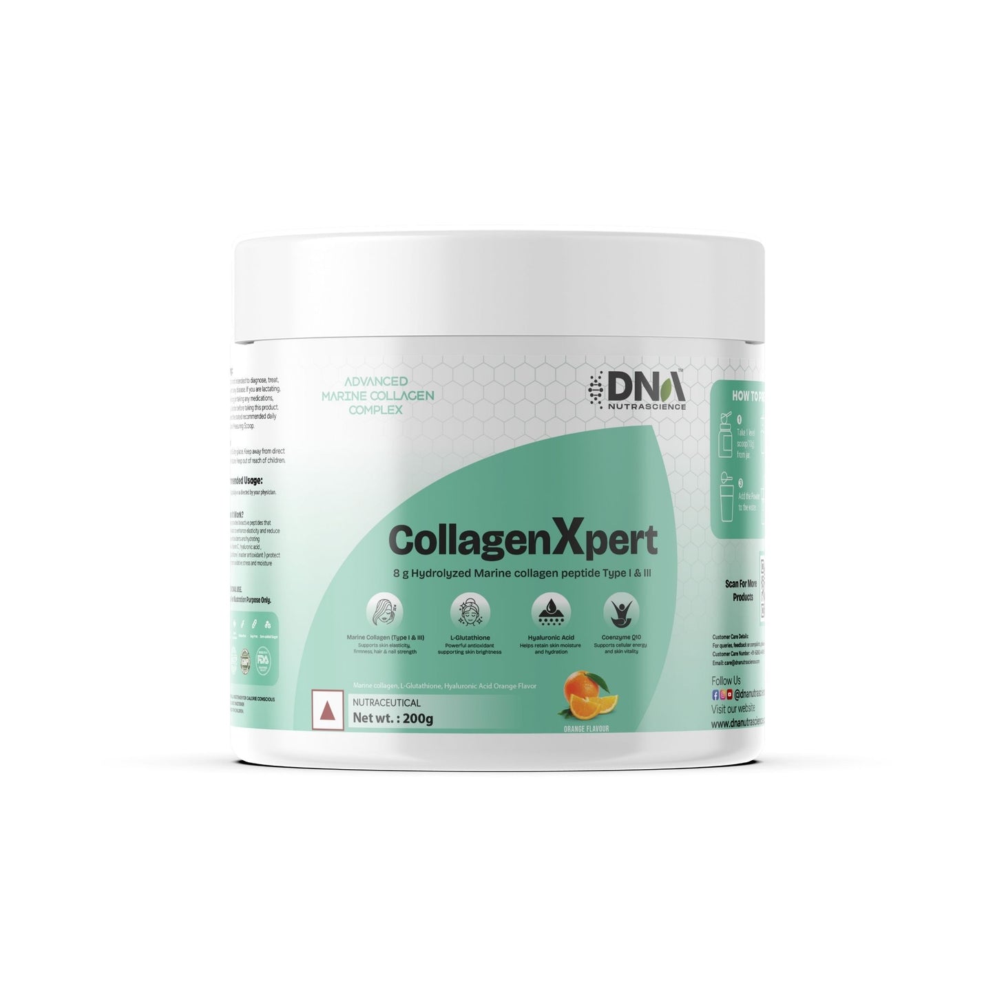 CollagenXpert™ Advanced Marine Complex – 8g Collagen + Glutathione & HA | Orange Flavor