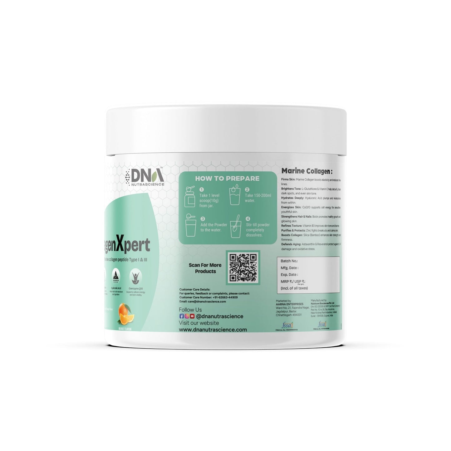 CollagenXpert™ Advanced Marine Complex – 8g Collagen + Glutathione & HA | Orange Flavor
