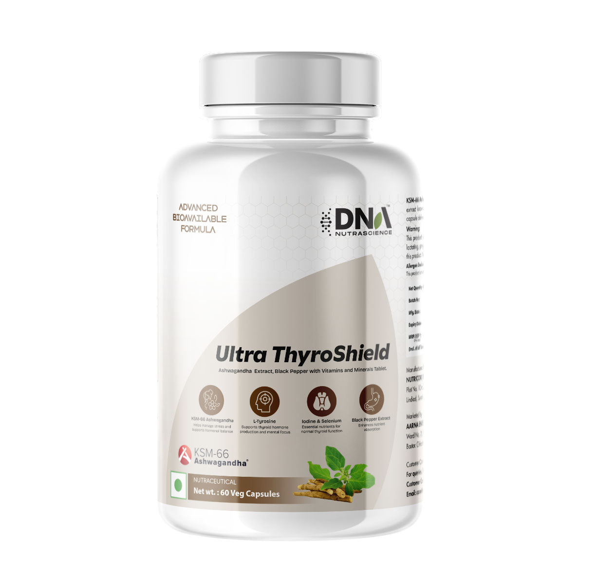 Ultra ThyroShield – KSM-66 Ashwagandha + L-Tyrosine | Thyroid & Metabolism Support